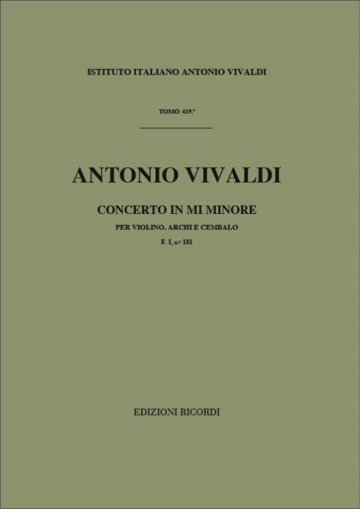Concerti Per Vl., Archi E B.C.:
